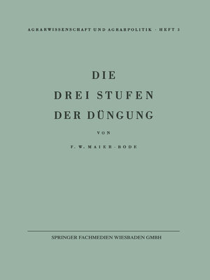 cover image of Die drei Stufen der Düngung